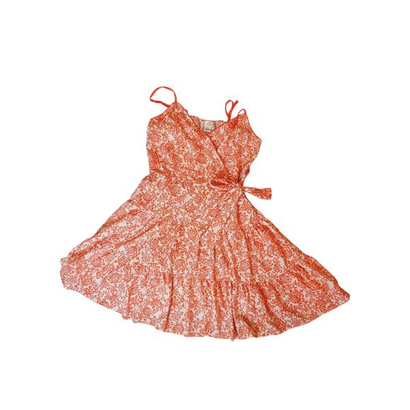 Band of The Free Multi‎ Tiered Floral Wrap Babydoll Mini Dress Womens Medium - Picture 9 of 11